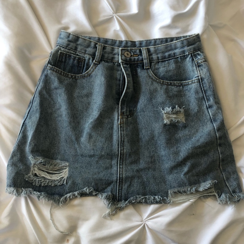 Denim mini skirt!!